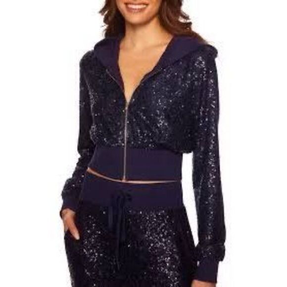 Susana Monaco Sequin Hoodie NEW NWT - Picture 1 of 9